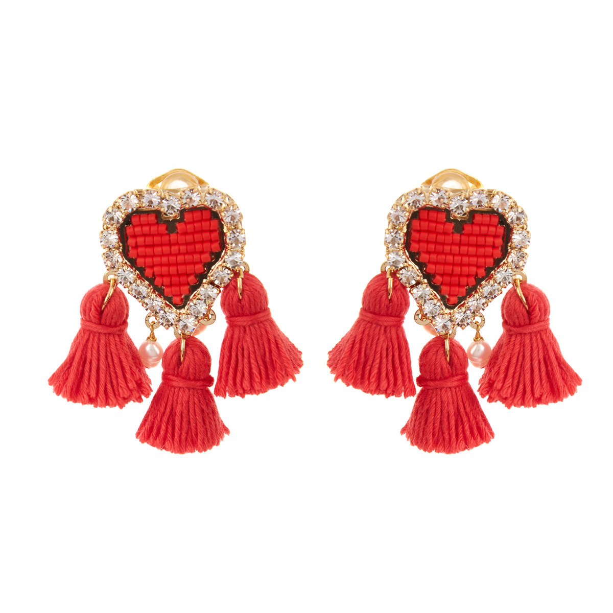Pompom Heart Earrings
